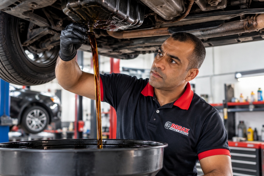 Troca de óleo profissional na Rodax Centro Automotivo em Santa Bárbara d'Oeste